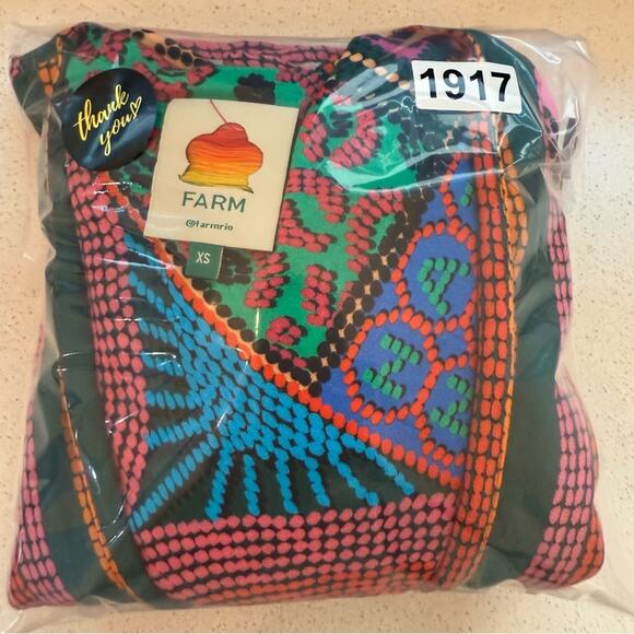 Farm Rio Dotted Patch Scarf Wrap Dress - Picture 8 of 8